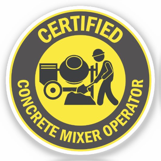 Gecertificeerde betonmixeroperator sticker (Voorkant)