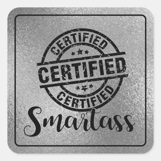 Gecertificeerde betweter vierkante sticker (Voorkant)