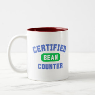 Gecertificeerde Boonenteller voor Accountants Tweekleurige Koffiemok