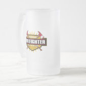 Gecertificeerde brandweerman matglas bierpul (Voorkant links)