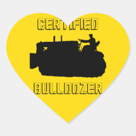 GECERTIFICEERDE BULLDOZER-VINTAGE HART STICKER