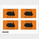 GECERTIFICEERDE BULLDOZER-VINTAGE RECHTHOEKIGE STICKER (Vel)