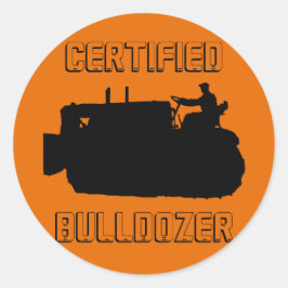 GECERTIFICEERDE BULLDOZER-VINTAGE RONDE STICKER