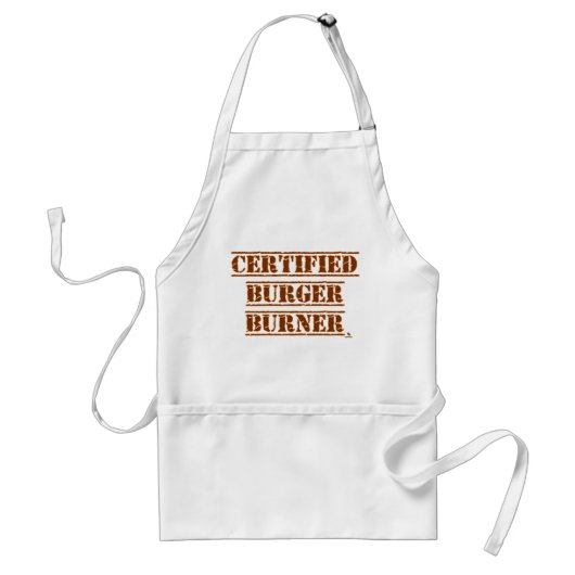 Gecertificeerde Burger Brander Grappige BBQ Slogan Standaard Schort (Voorkant)