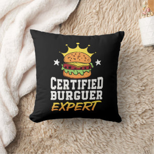 Gecertificeerde Burger Expert Hamburger Handgeteke Kussen