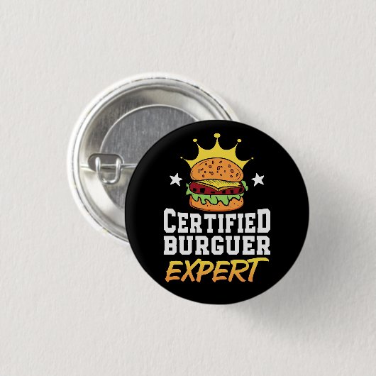 Gecertificeerde Burger Expert Hamburger Handgeteke Ronde Button 3,2 Cm (Voorkant /achterkant)