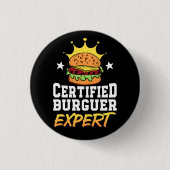 Gecertificeerde Burger Expert Hamburger Handgeteke Ronde Button 3,2 Cm (Voorkant)