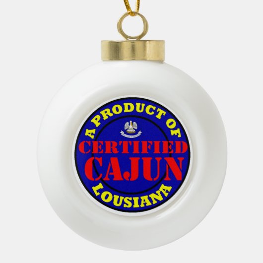 GECERTIFICEERDE CAJUN KERAMISCHE BAL ORNAMENT (Voorkant)