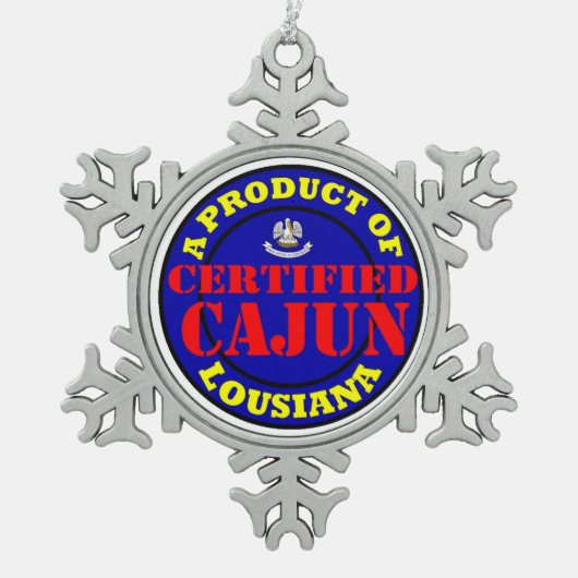 GECERTIFICEERDE CAJUN TIN SNEEUWVLOK ORNAMENT (Voorkant)