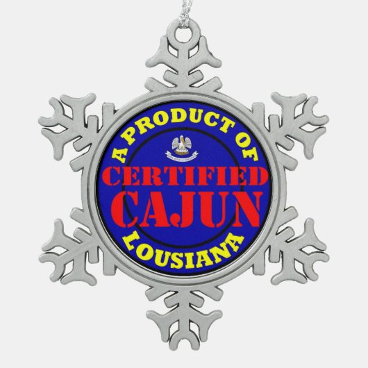 GECERTIFICEERDE CAJUN TIN SNEEUWVLOK ORNAMENT (Voorkant)