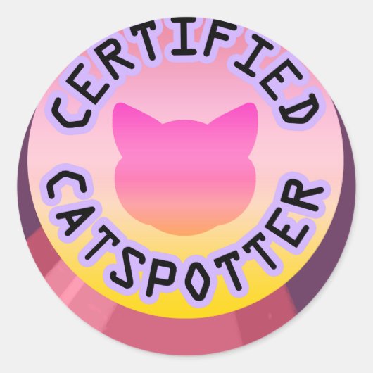 Gecertificeerde Catspotter Ronde Sticker (Voorkant)