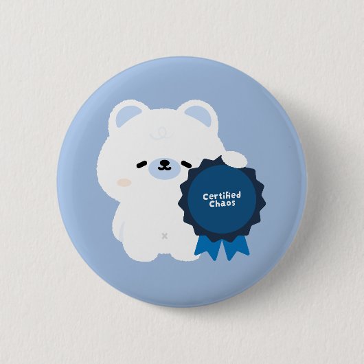 Gecertificeerde Chaos IJsbeer Ronde Button 5,7 Cm (Voorkant)