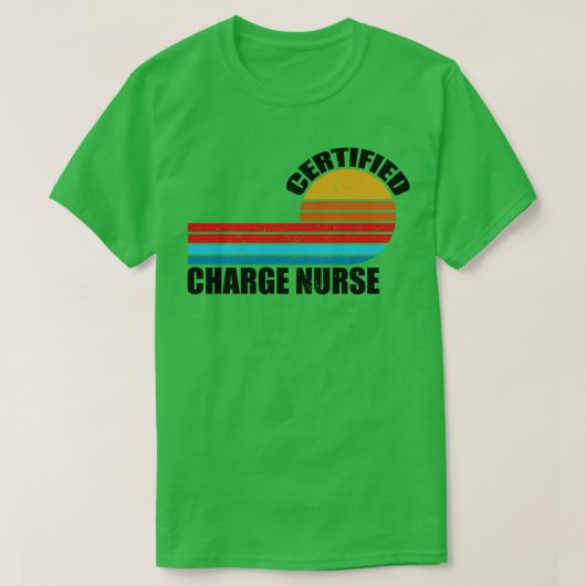 Gecertificeerde Charge Verpleegkundige retro  func T-shirt (Design voorkant)