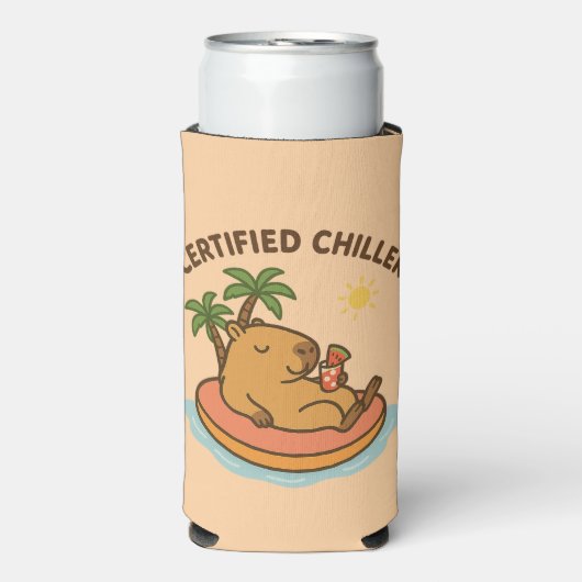 Gecertificeerde chiller - Capybara Summer Vibes ka Seltzer Blikjeskoeler (Seltzer Voorkant)