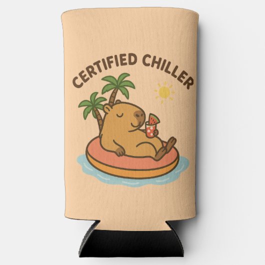 Gecertificeerde chiller - Capybara Summer Vibes ka Seltzer Blikjeskoeler (Voorkant)
