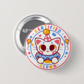 Gecertificeerde clown ronde button 5,7 cm (Voorkant /achterkant)