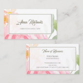 Gecertificeerde consultant  Pink Floral Visitekaartje (Voorkant / Achterkant)