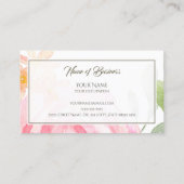 Gecertificeerde consultant  Pink Floral Visitekaartje (Achterkant)