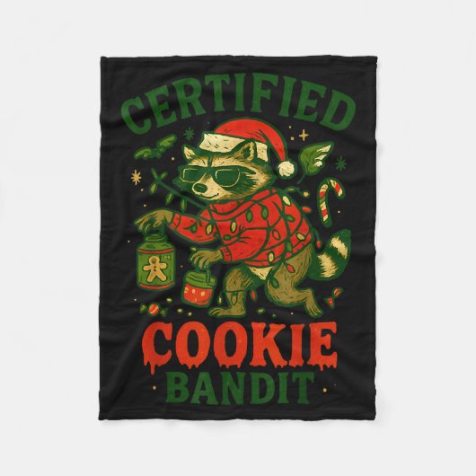 Gecertificeerde Cookie Bandiet, Grappige Kerstverl Fleece Deken (Voorkant)