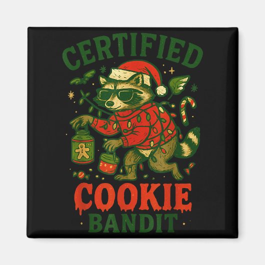 Gecertificeerde Cookie Bandiet, Grappige Kerstverl Magneet (Voorkant)