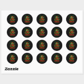 Gecertificeerde Cookie Bandiet, Grappige Kerstverl Ronde Sticker (Vel)