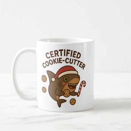 Gecertificeerde Cookie-Cutter Grappige Kersthaai P Koffiemok (Links)