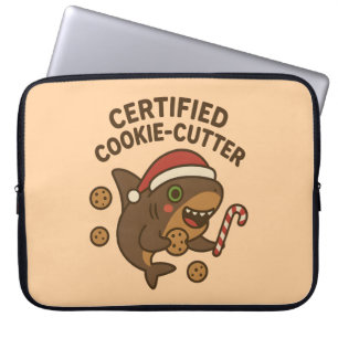 Gecertificeerde Cookie-Cutter Grappige Kersthaai P Laptop Sleeve