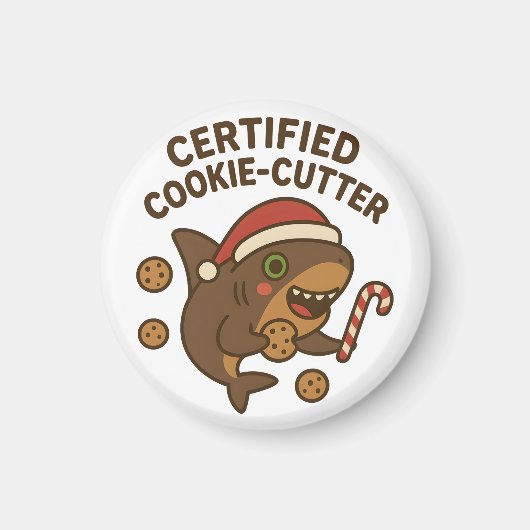 Gecertificeerde Cookie-Cutter Grappige Kersthaai P Magneet (Voorkant)