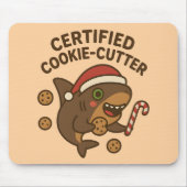Gecertificeerde Cookie-Cutter Grappige Kersthaai P Muismat (Voorkant)