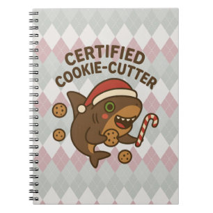 Gecertificeerde Cookie-Cutter Grappige Kersthaai P Notitieboek