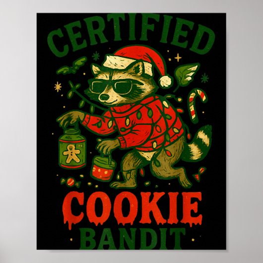 Gecertificeerde Cookiebandiet, Grappige Kerstverli Poster (Voorkant)