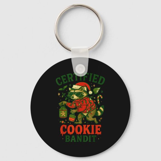 Gecertificeerde Cookiebandiet, Grappige Kerstverli Sleutelhanger (Voorkant)
