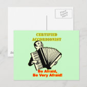 Gecertificeerde cordionist briefkaart (Voorkant / Achterkant)