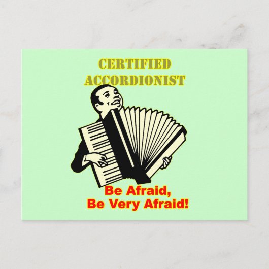 Gecertificeerde cordionist briefkaart (Voorkant)