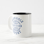 Gecertificeerde Cornhole-expert, beste speler Tweekleurige Koffiemok (Voorkant links)