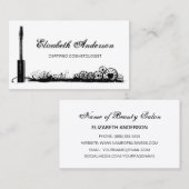 Gecertificeerde cosmetoloog zwart en wit mascara visitekaartje (Voorkant / Achterkant)