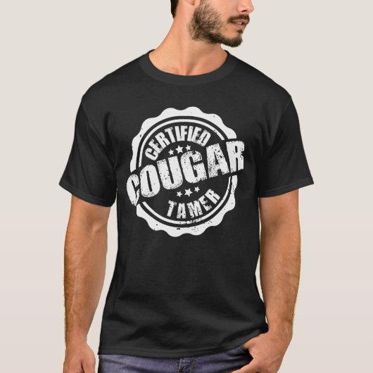 Gecertificeerde Cougar Tamer Funny Mannen T-shirt (Voorkant)