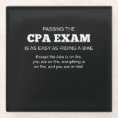 Gecertificeerde CPA-examencode Glazen Onderzetter (Voorkant)