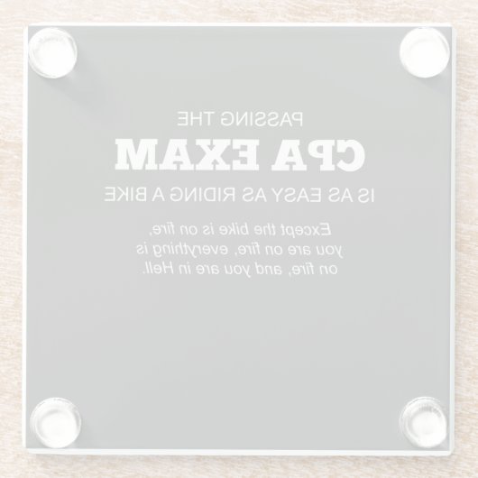 Gecertificeerde CPA-examencode Glazen Onderzetter (Achterkant)