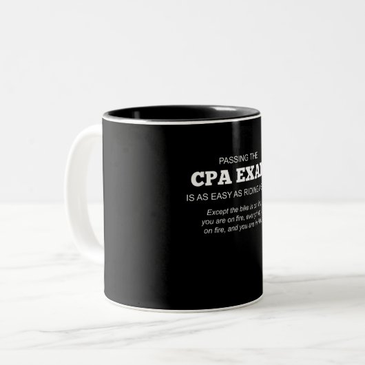 Gecertificeerde CPA-examencode Tweekleurige Koffiemok (Voorkant links)