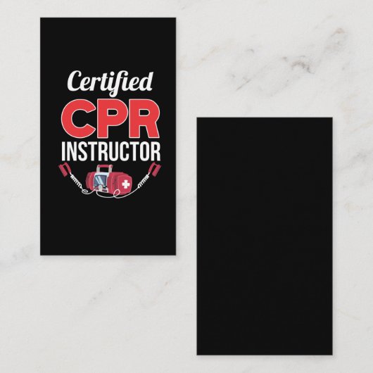 Gecertificeerde CPR-instructeur Funny Medical Work Visitekaartje (Voorkant / Achterkant)