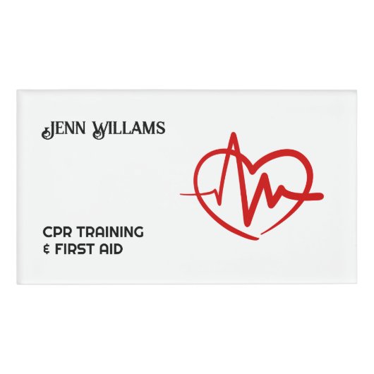 Gecertificeerde CPR Instructor Custom Logo Naambadge (Voorkant)