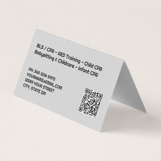 Gecertificeerde CPR Instructor Custom QR Visitekaartje (Achterkant)