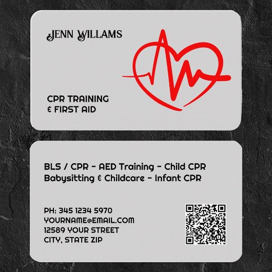 Gecertificeerde CPR Instructor Custom QR Visitekaartje