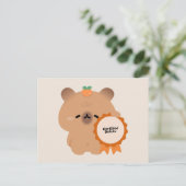 Gecertificeerde Delulu Capybara Feestdagenkaart (Staand voorkant)