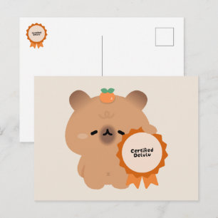 Gecertificeerde Delulu Capybara Feestdagenkaart