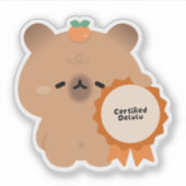 Gecertificeerde Delulu Capybara Sticker (Voorkant)