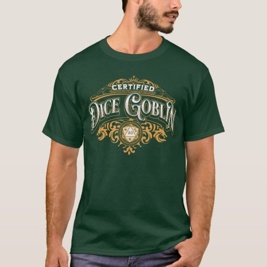 Gecertificeerde DICE Goblin DICE Hoarder Grappig R T-shirt (Voorkant)