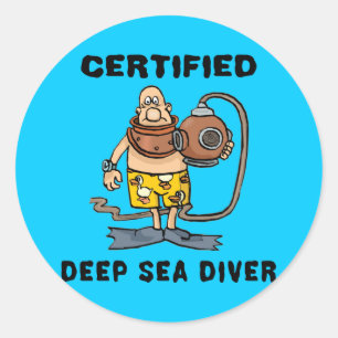 Gecertificeerde diepe Zee duiker Ronde Sticker