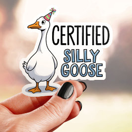 Gecertificeerde Domme Gans Vinyl Sticker